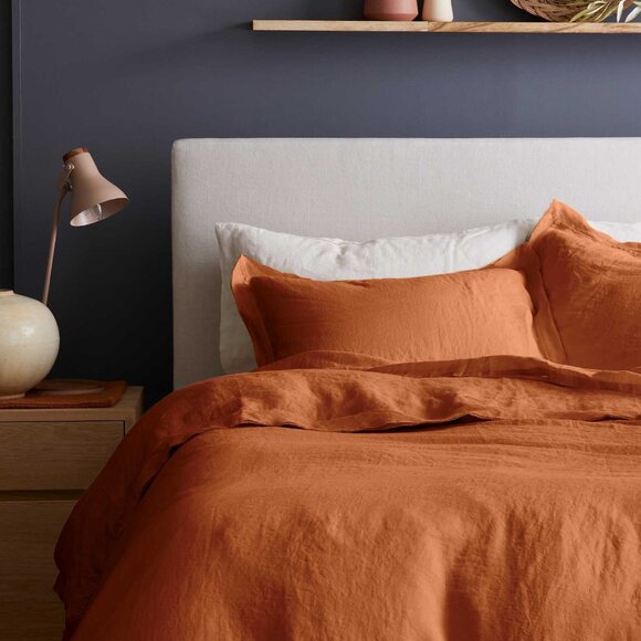 QUINCE *King* Terracotta European Linen Pillowcase - Picture 1 of 3